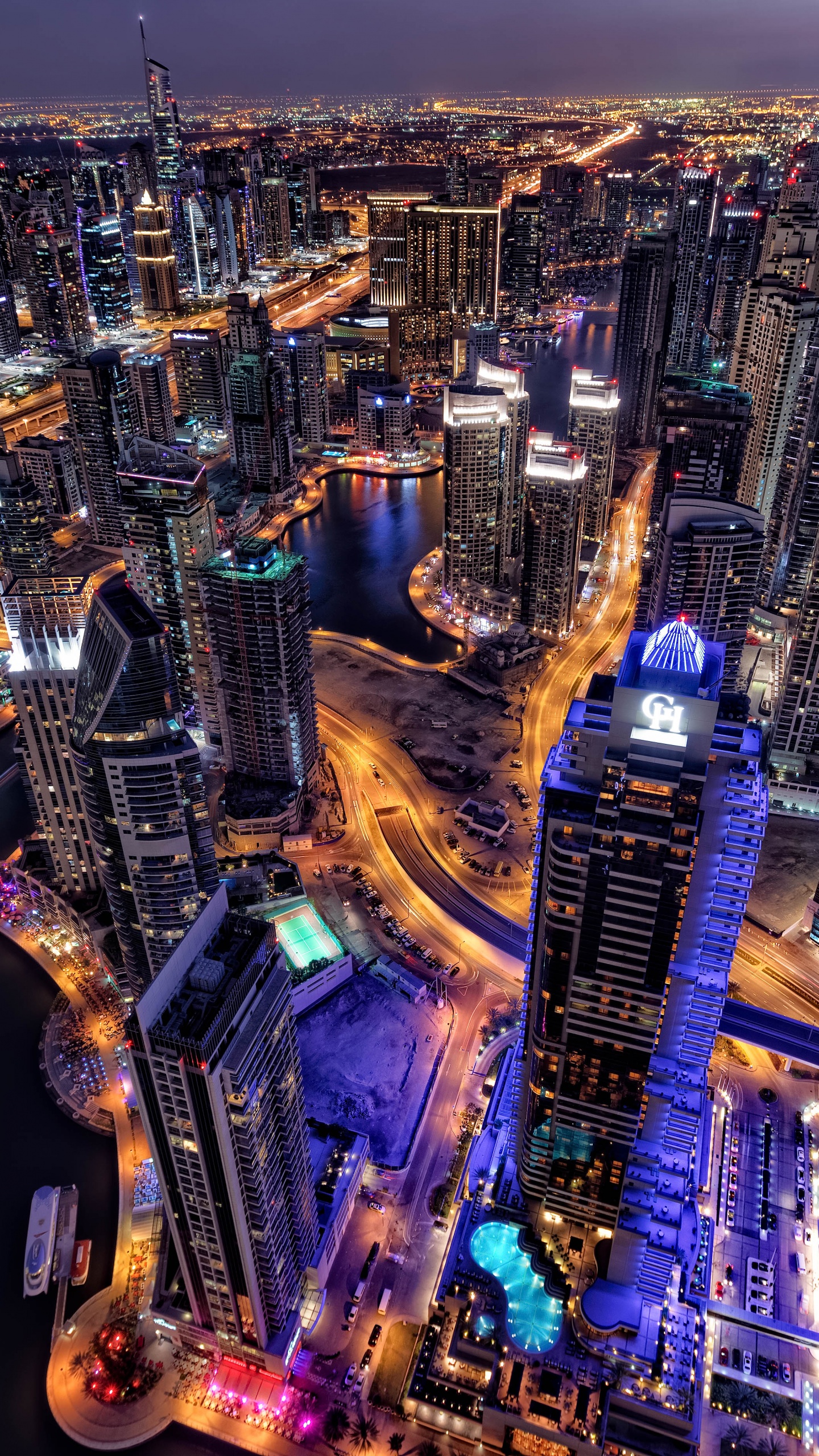 Dubai Wallpaper 4K, Cityscape, Skyline, Aerial view